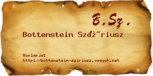 Bottenstein Szíriusz névjegykártya