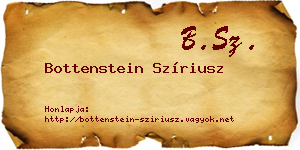 Bottenstein Szíriusz névjegykártya