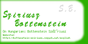sziriusz bottenstein business card